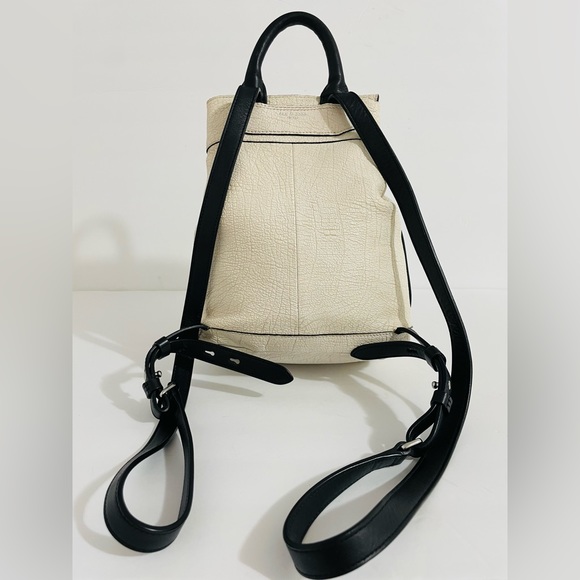 Rag & Bone Mini Pilot Drawstring Lamb Leather  Backpack White Bag - Picture 7 of 16